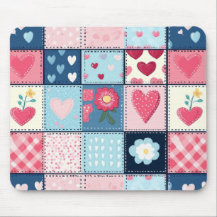 Charming Cute Patchwork Design  Mouse Mat