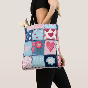 Charming Cute Patchwork Design  Tote Bag