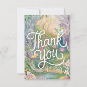 Charming Cute Wishes Woodland  Thank You Card