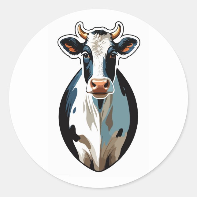 Charming Dairy Cow Sticker - Rustic Farm Animal (Front)