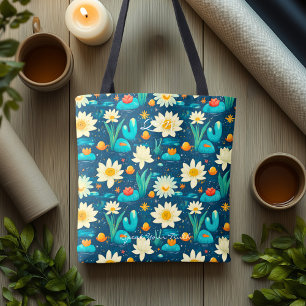 Charming Daisy and Cactus Wellness Tote Bag