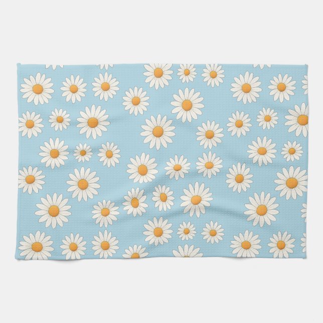 Charming Daisy Floral Kitchen Towel (Horizontal)