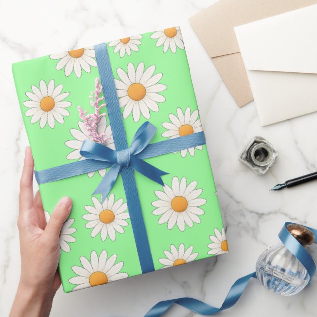 Charming Daisy Pattern – Floral Gift  Wrapping Paper (Gifting)