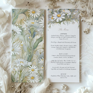 Charming Daisy Wedding Menu Delicate Pastel Invitation