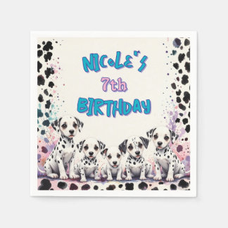 Charming Dalmatian Puppy Birthday Napkin