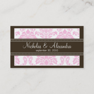 Charming Damask Wedding Web Business Card (pink)