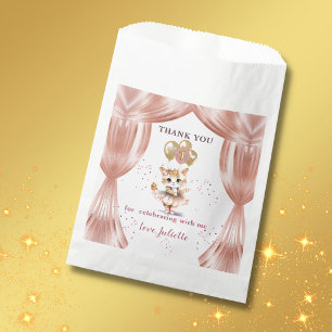 Charming Dancing Kitten Photo First Birthday Girl Favour Bags