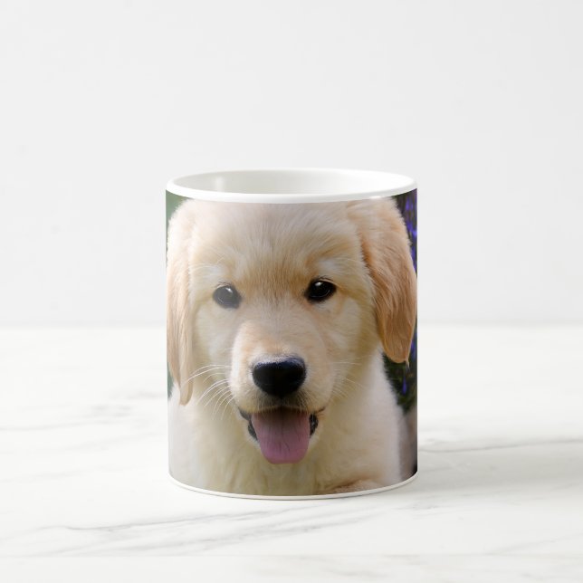 Charming Dog Goldie Cute Puppy, Photo _ Coffee Mug (Center)
