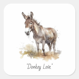 Charming Donkey Serenity, custom Square Sticker