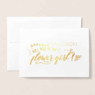 Charming Doodles Be My Flower Girl Foil Card