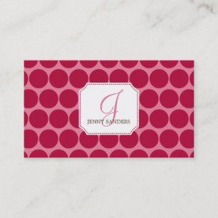 Charming Dots Business Cards - Red/Pink