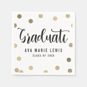 Charming Dots Gold Graduation Napkins