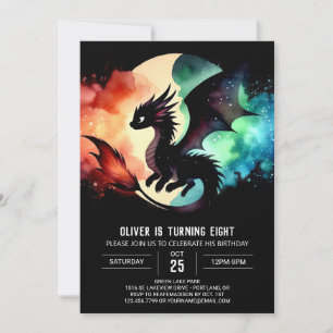 Charming Dragon Birthday Custom Invitation