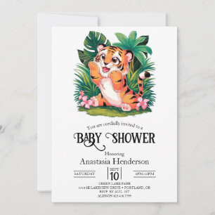 Charming Dreamy Tiger Digital Baby Shower Invitation