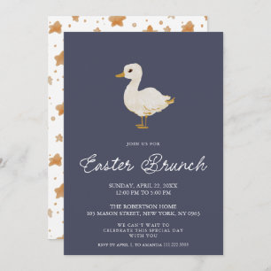 Charming Easter Brunch Invitation with Duck