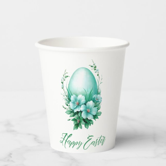 Charming Easter Egg – Festive Illustration Paper Cups (Front)