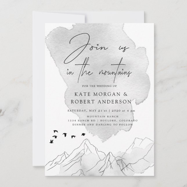 Charming Elegant Landscape Wedding Invitation (Front)