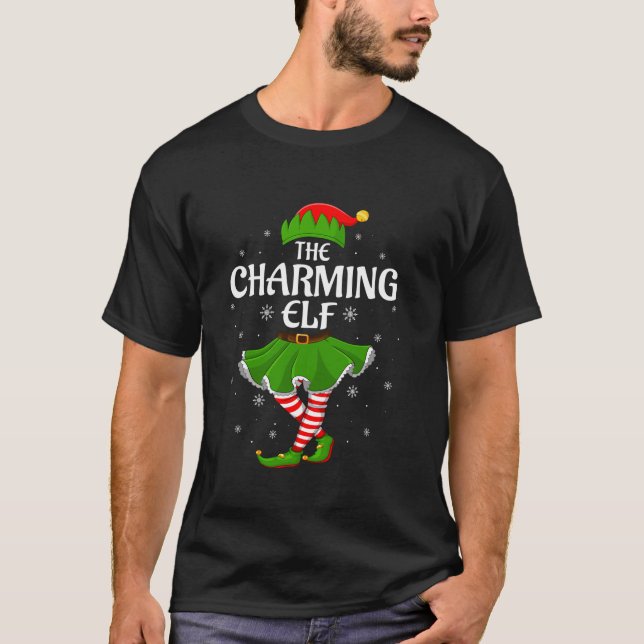 Charming Elf Christmas Family Girls Women Elf Squa T-Shirt (Front)