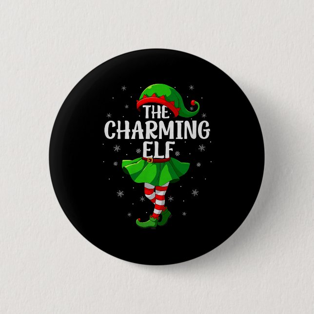 Charming Elf Christmas Girls Women Elf Squad Xmas  6 Cm Round Badge (Front)
