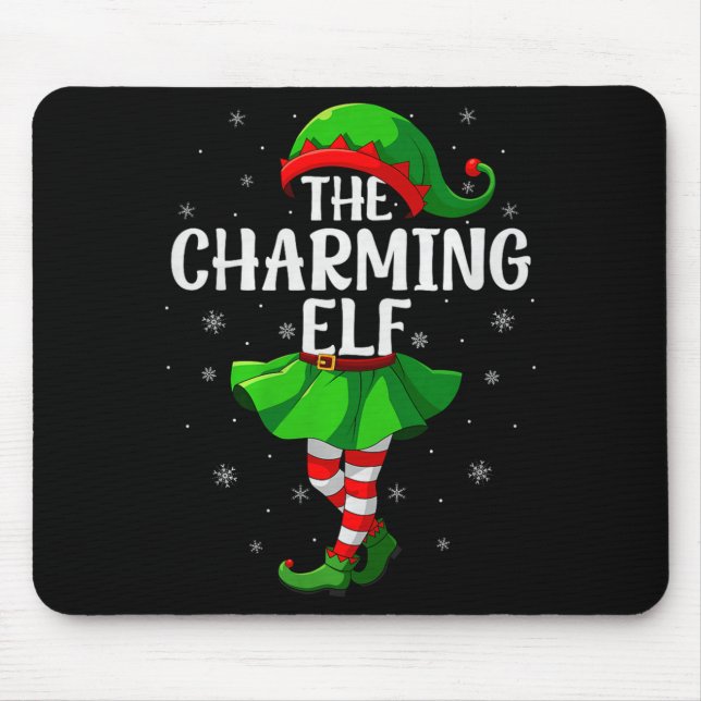 Charming Elf Christmas Girls Women Elf Squad Xmas  Mouse Mat (Front)