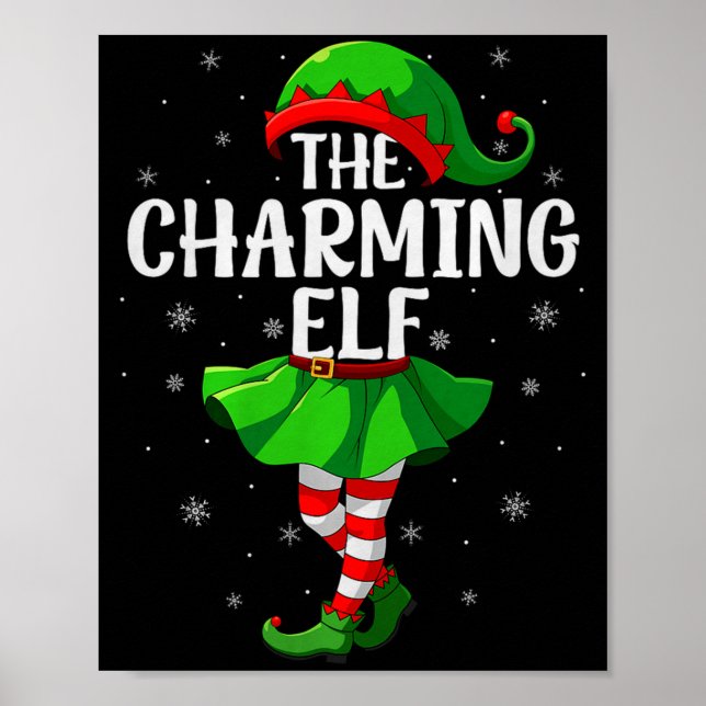 Charming Elf Christmas Girls Women Elf Squad Xmas  Poster (Front)
