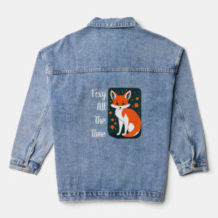 Charming Enchanted Forest Fox: Unique Holiday Gift Denim Jacket