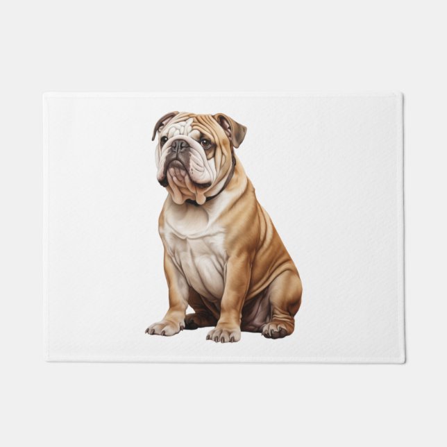 Charming English Bulldog Portrait - Adorable Canin Doormat (Front)