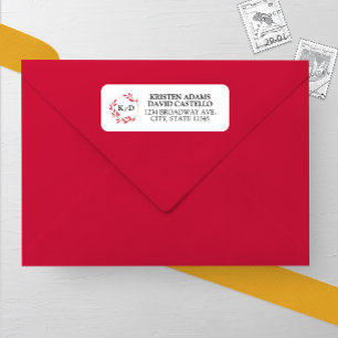 Charming Fall Leaf Monogram Wedding Address