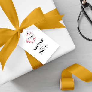 Charming Fall Leaf Monogram Wedding Gift Tags