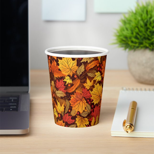 Charming Fall Leaves Baby Shower Paper Cups (Insitu)