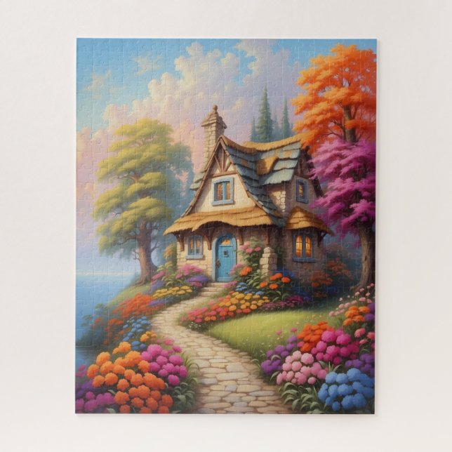 charming fantasy cottage illustration  jigsaw puzz puzzle (Vertical)