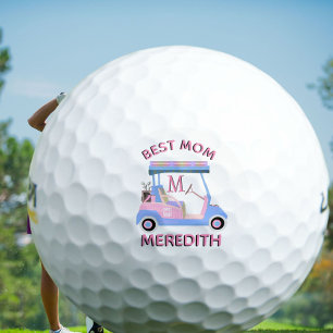 Charming Feminine Golf Cart Best Mum Monogram Name Golf Balls