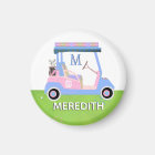 Charming Feminine Golf Cart Clubs Monogram Name 