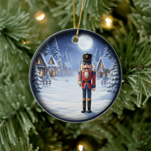 Charming Festive Christmas Scene Ceramic Tree Decoration