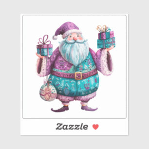 Charming Festive Violet Santa With Christmas Gifts