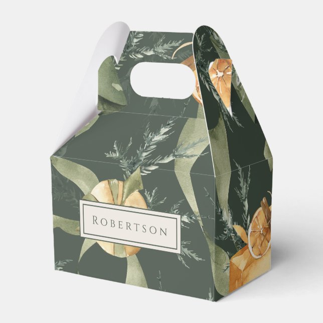 Charming Festive Winter Christmas Custom Favour Box (Front Side)