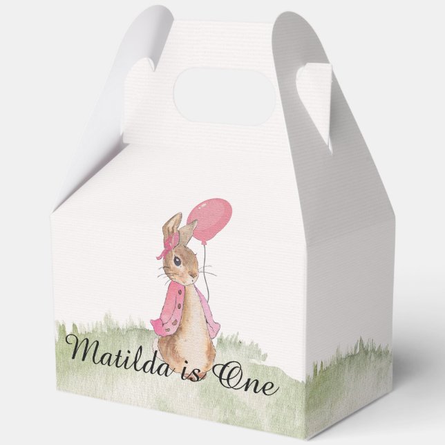 Charming Flopsy Bunny Themed Party Boxes. Favour Box (Front)