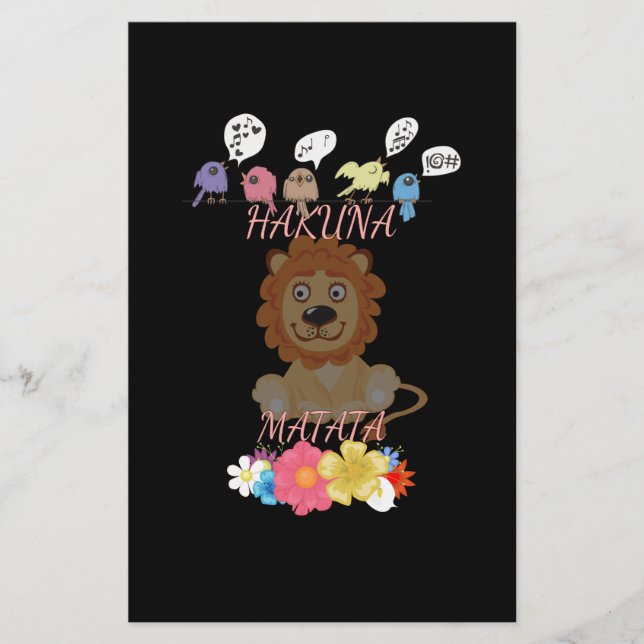 Charming "Flora and Fauna Hakuna Matata" Baby Lion (Front)
