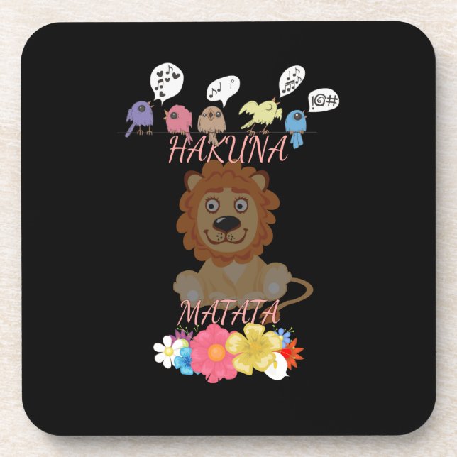 Charming "Flora and Fauna Hakuna Matata" Baby Lion Coaster (Front)