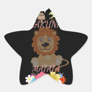 Charming "Flora and Fauna Hakuna Matata" Baby Lion Star Sticker
