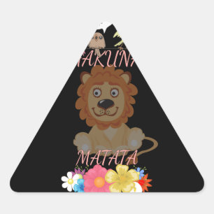 Charming "Flora and Fauna Hakuna Matata" Baby Lion Triangle Sticker