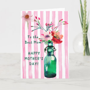 CHARMING FLORAL BEST MOM MOTHER'S DAY CARD