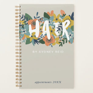 Charming Floral Hair Stylist Appointment Planner