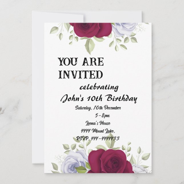 Charming Floral Invitation (Front)