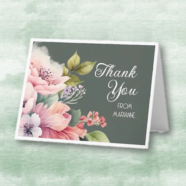 Charming Floral Personalised Thank You Card (Creator Uploaded)