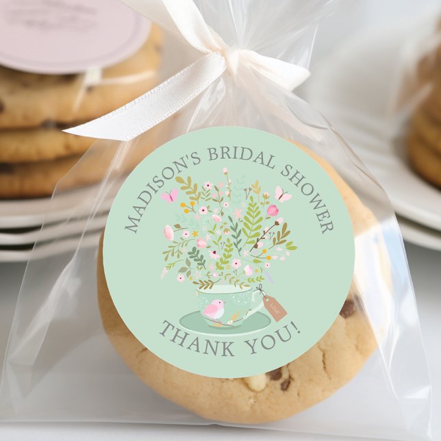 Charming Floral Tea Bridal Tea Party Sticker (Creator Uploaded)