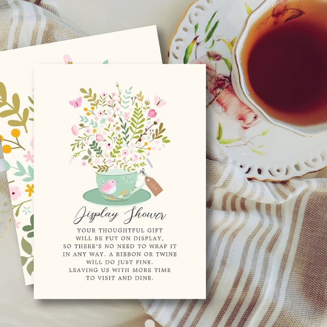 Charming Floral Tea Display Shower Enclosure Card (Creator Uploaded)