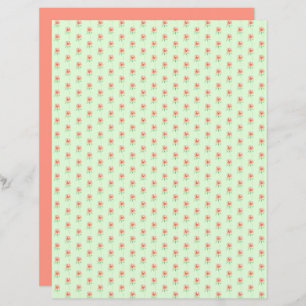 Charming Flower Buds on Green Paper Sheet