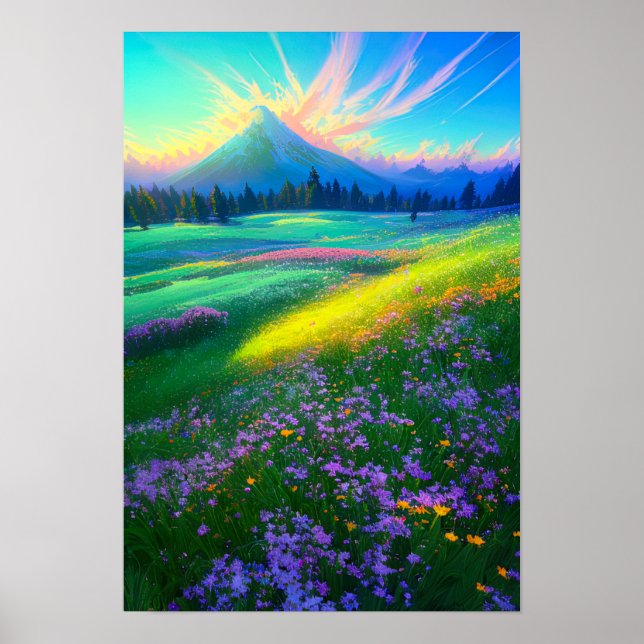 Charming Flowers in Nature's Palette Poster (Front)