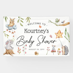 Charming Forest Animals Neutral Baby Shower Banner